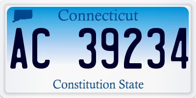 CT license plate AC39234