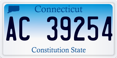 CT license plate AC39254