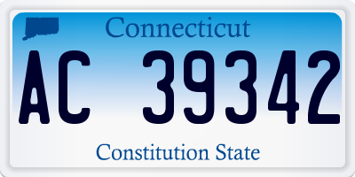 CT license plate AC39342