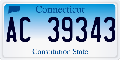 CT license plate AC39343