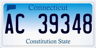 CT license plate AC39348