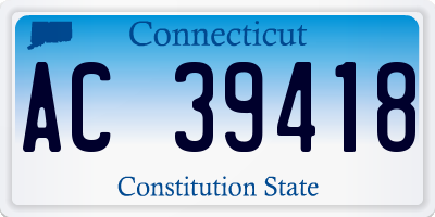 CT license plate AC39418