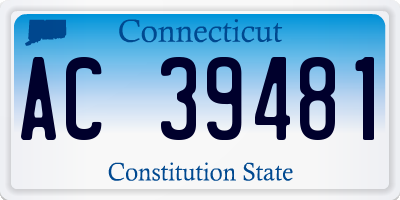 CT license plate AC39481