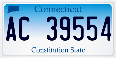 CT license plate AC39554