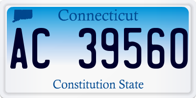 CT license plate AC39560