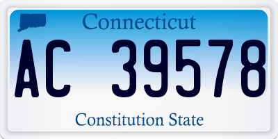 CT license plate AC39578