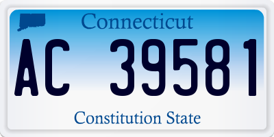 CT license plate AC39581