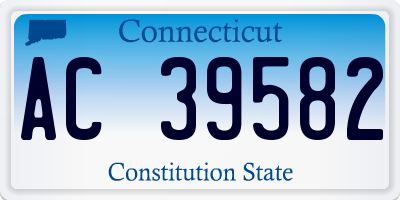 CT license plate AC39582