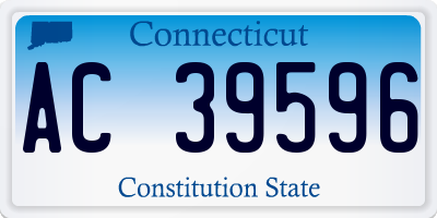 CT license plate AC39596