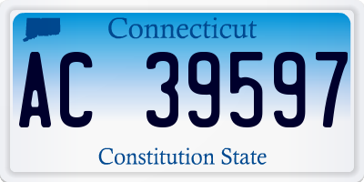 CT license plate AC39597