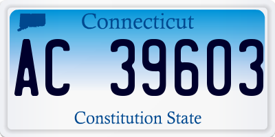 CT license plate AC39603