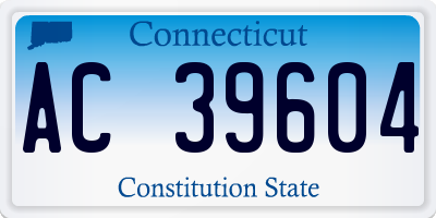 CT license plate AC39604