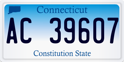 CT license plate AC39607