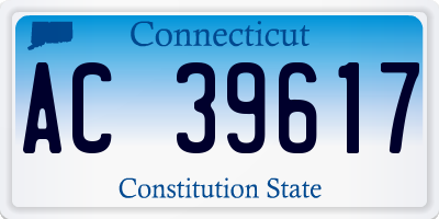 CT license plate AC39617