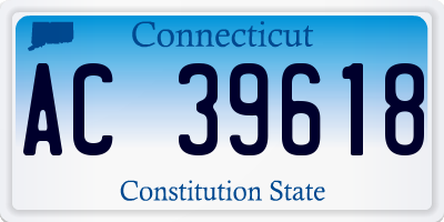 CT license plate AC39618