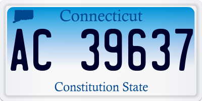 CT license plate AC39637