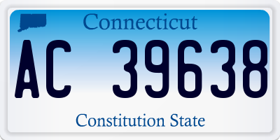 CT license plate AC39638