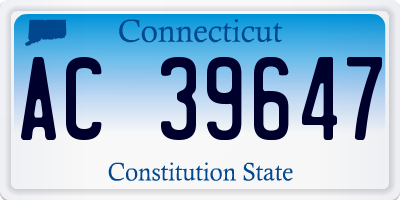 CT license plate AC39647