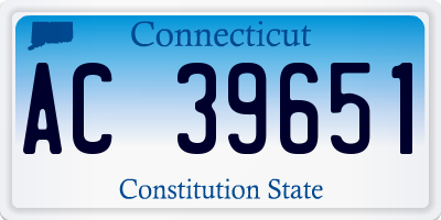 CT license plate AC39651