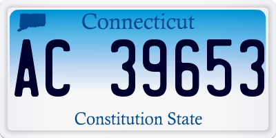 CT license plate AC39653