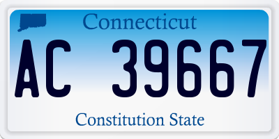 CT license plate AC39667