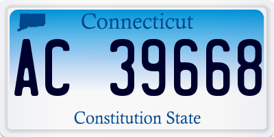 CT license plate AC39668