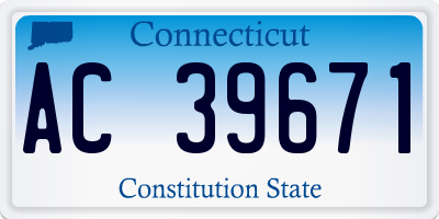 CT license plate AC39671