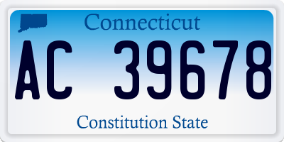 CT license plate AC39678