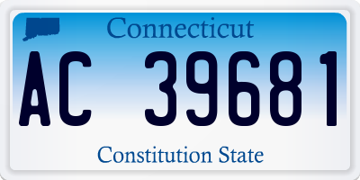 CT license plate AC39681
