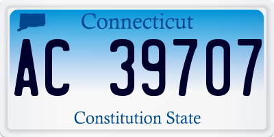 CT license plate AC39707