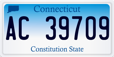 CT license plate AC39709