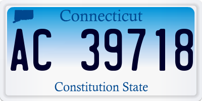 CT license plate AC39718