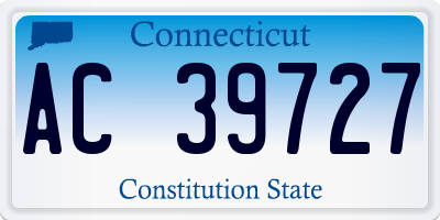 CT license plate AC39727