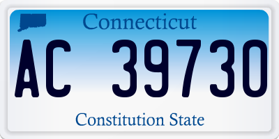 CT license plate AC39730