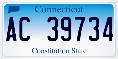 CT license plate AC39734