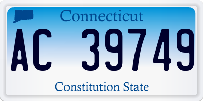 CT license plate AC39749