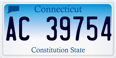 CT license plate AC39754