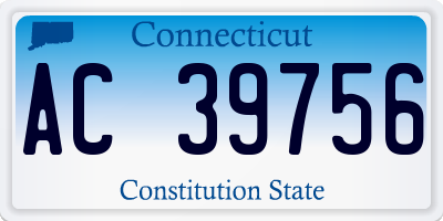 CT license plate AC39756