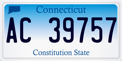 CT license plate AC39757