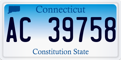 CT license plate AC39758