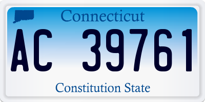 CT license plate AC39761
