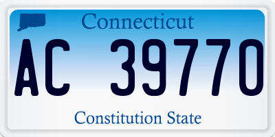 CT license plate AC39770