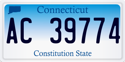 CT license plate AC39774