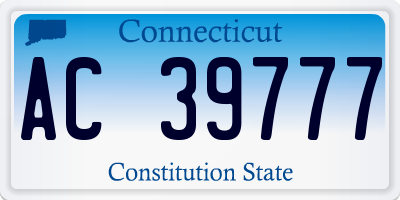 CT license plate AC39777