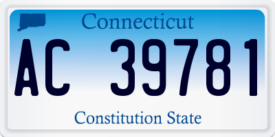CT license plate AC39781
