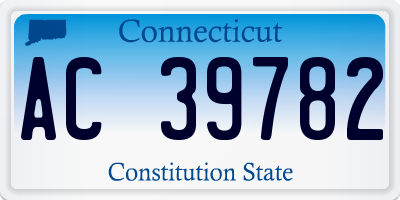 CT license plate AC39782