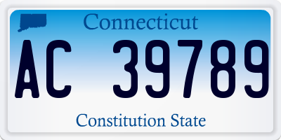 CT license plate AC39789