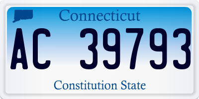 CT license plate AC39793