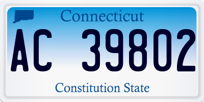 CT license plate AC39802