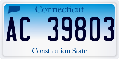 CT license plate AC39803